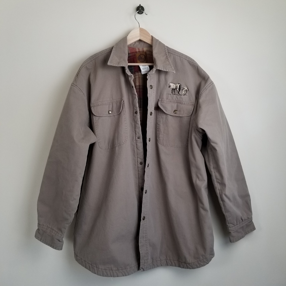 Berne Fleece Lined Snap Front Shirt Shacket Size 2XL